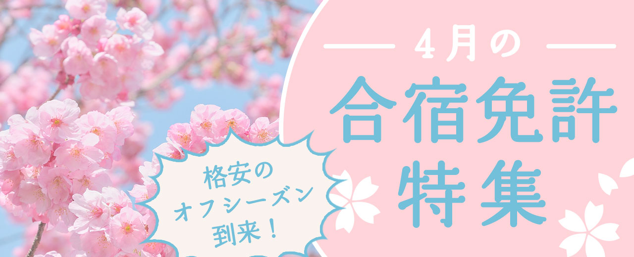 2026年4月の合宿免許特集【厳選24万円以下】