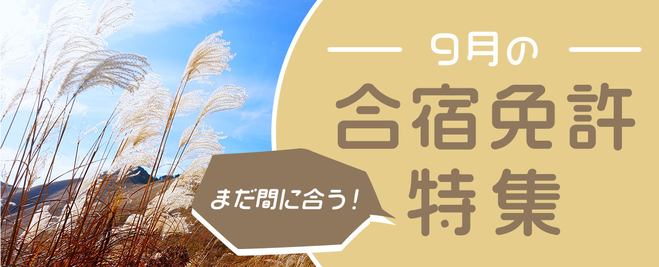 2024年9月の合宿免許特集【厳選26万円以下】