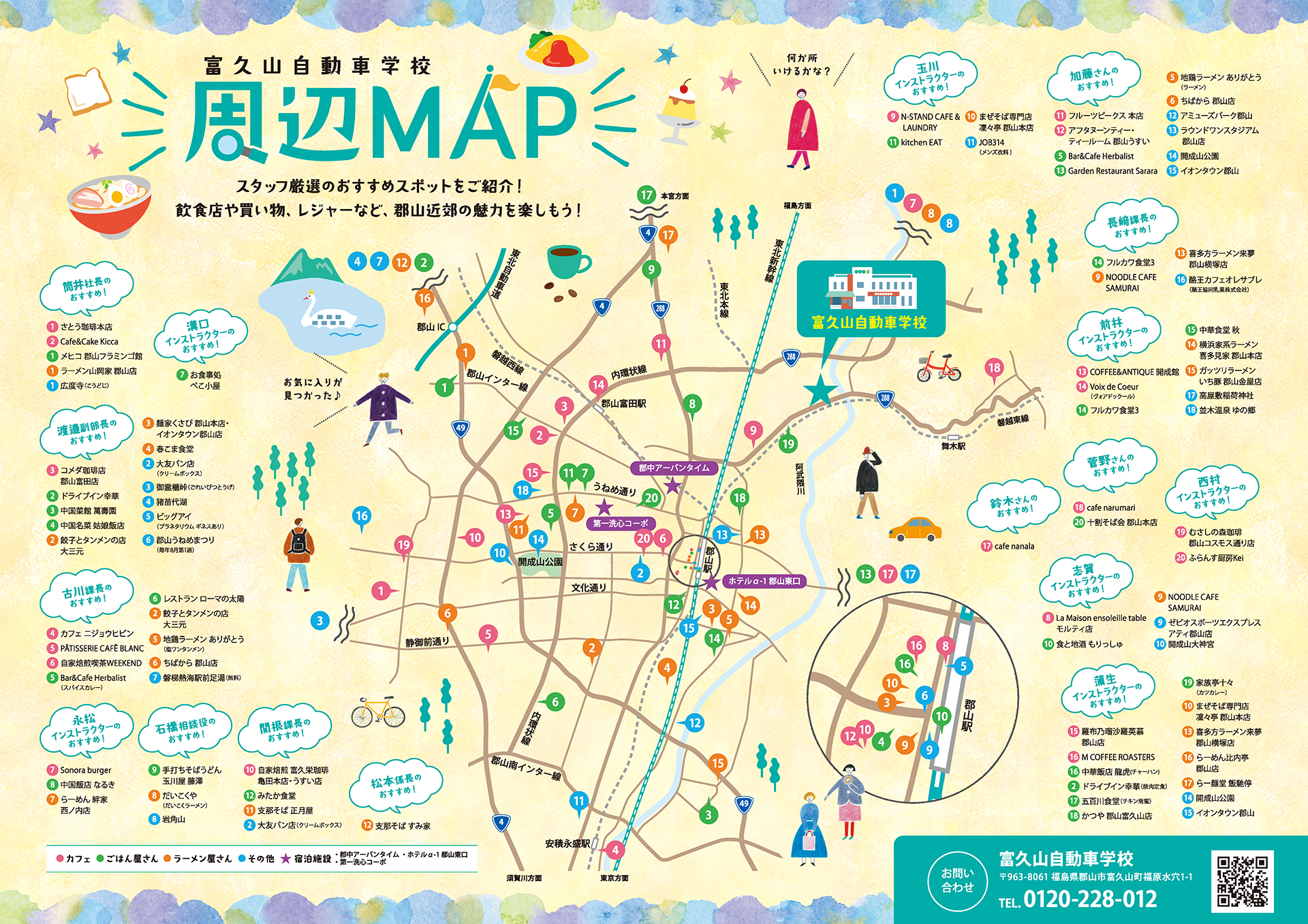 富久山自動車学校（福島県）周辺地図