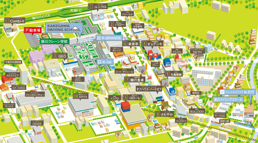 掛川自動車学校（静岡県）周辺地図