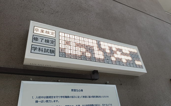 運命の瞬間！卒業検定 合格発表の掲示板