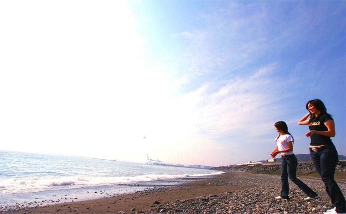 海！景色！夕日！最高！