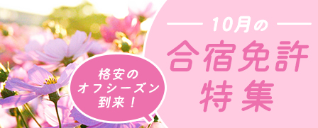 10月の合宿免許特集