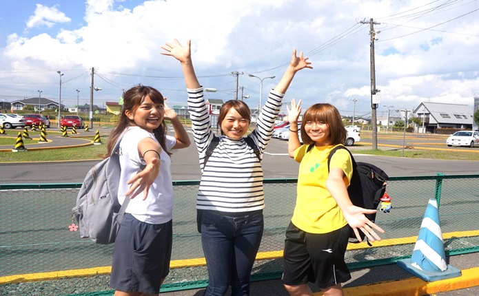 校内コース前にて!