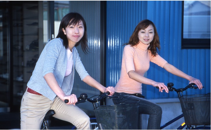 友達とサイクリング!